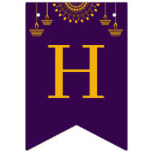 ディワリのお祝い パープル バンティングフラッグ (第3の旗)