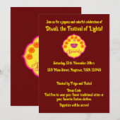 ディワリのお祝い - 祝賀 招待状 (正面/裏面)