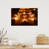 ディワリのロウソク付きランゴリ ポスター (キッチン)