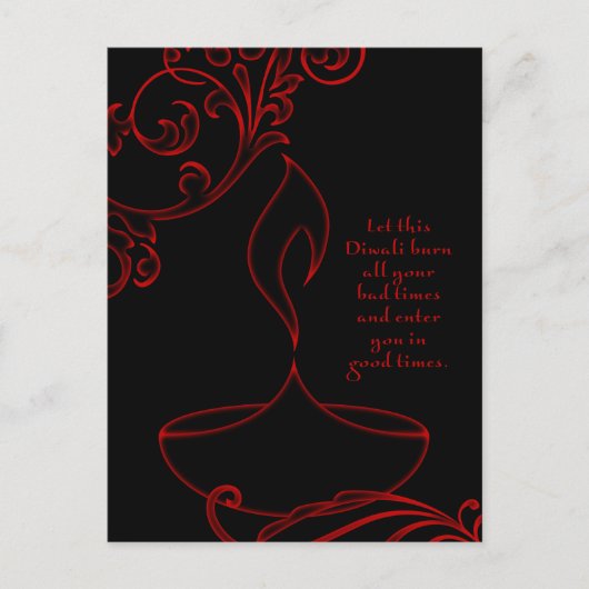 ディワリの挨拶エレガント(ライト) ポストカード (正面)