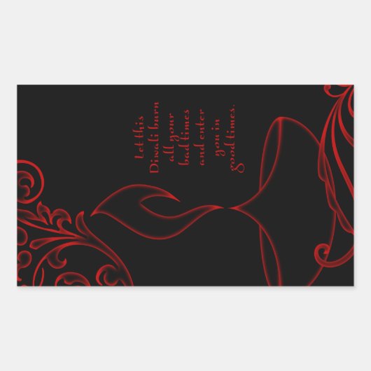 ディワリの挨拶エレガント(ライト) 長方形シール (正面)