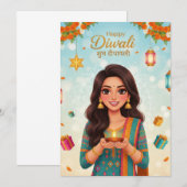 ディワリの祭り 招待状 (正面/裏面)