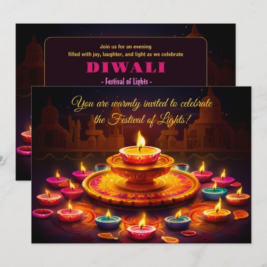 ディワリの輝き 招待状 (正面/裏面)