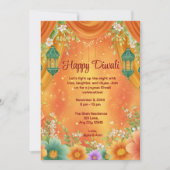 ディワリイエローオレンジディ華美ワリお祝い 招待状 (正面)