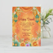 ディワリイエローオレンジディ華美ワリお祝い 招待状 (スタンド正面)