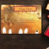 ディワリイエロー金ゴールドガネッシュランプディーヤスグリーティング シーズンカード