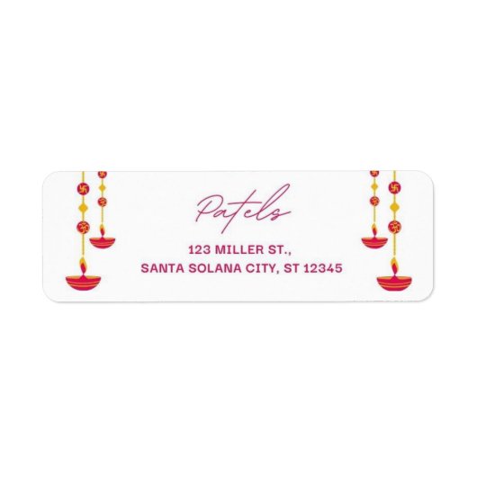 ディワリインディアンテーマ差出人住所ラベル ラベル (正面)