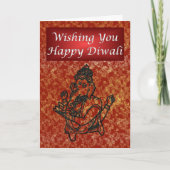 ディワリインディアンフェスティバルの光とガネーシャ カード (正面)