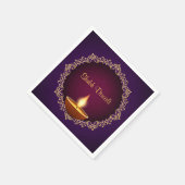 ディワリエレガントディヤスパープル スタンダードカクテルナプキン (角)