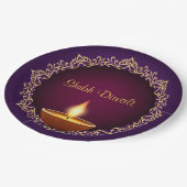 ディワリエレガントディヤスパープル ペーパープレート (アングル)