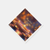 ディワリオレンジブラウンゴールデンランプディヤス スタンダードカクテルナプキン (角)