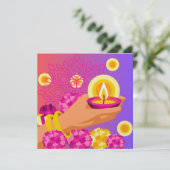 ディワリカラフルカードピンク&パープルハンド&ランタン シーズンカード (スタンド正面)