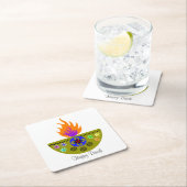 ディワリカラフルランプディヤ スクエアペーパーコースター (インサイチュ)