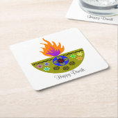 ディワリカラフルランプディヤ スクエアペーパーコースター (アングル)