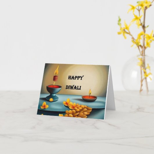 ディワリカード10 カード (黄色い花)