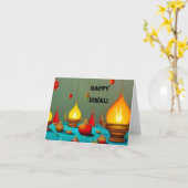 ディワリカード4 カード (黄色い花)