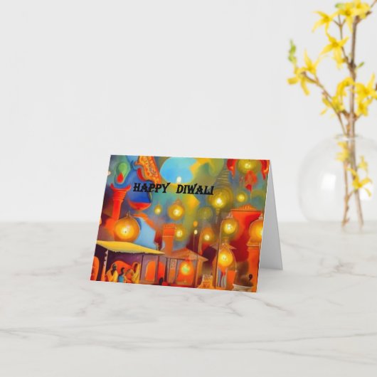 ディワリカード6 カード (黄色い花)