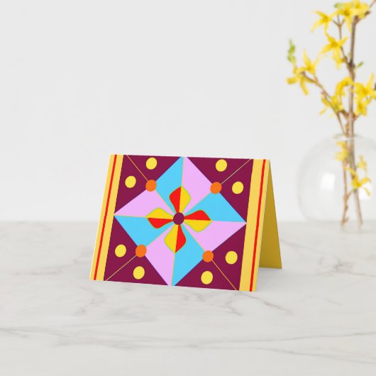 ディワリカード カード (黄色い花)