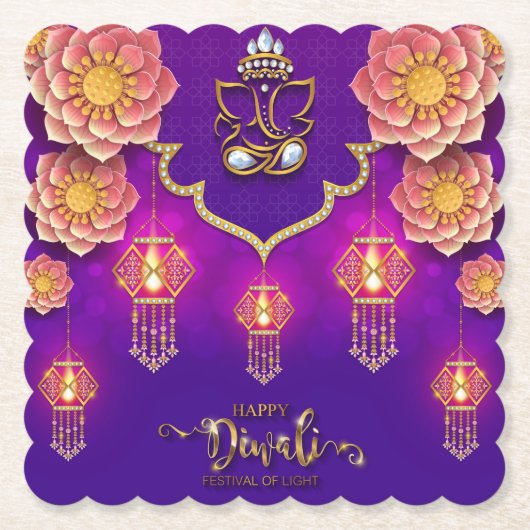 ディワリガネーシャ ペーパーコースター (正面)