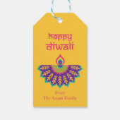 ディワリギフトラベルとディヤイラストレーションイン黄色 ギフトタグ (裏面)