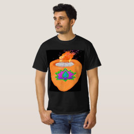 ディワリグリッターディヤとロータス Tシャツ