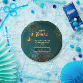 ディワリグリーン金ゴールドランプパーソナライズされた曼荼羅 ペーパープレート (パーティー)