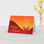 ディワリコンテンポラリーディパとキラキラ星 カード (黄色い花)