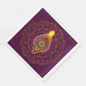 ディワリジュエリドディヤキャンドルデザインマンダラパープル (コーナー)