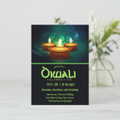 ディワリディヤスウィズブルーとティール(緑がかった色) 招待状 (スタンド正面)