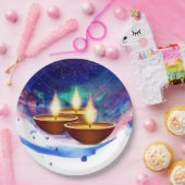 ディワリディヤスブルー絵を描ウォッシュ ペーパープレート (パーティー)