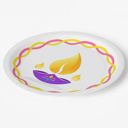 ディワリディヤ紙プレート ペーパープレート (アングル)