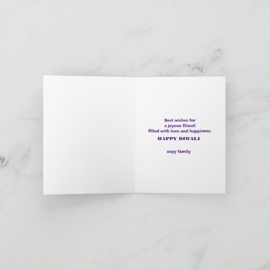 ディワリパーソナライズされたグリーティングカード カード (内部)