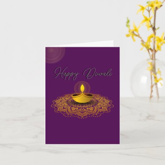 ディワリパーソナライズされたグリーティングカード カード (黄色い花)