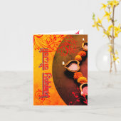 ディワリパーソナライズされたグリーティングカード カード (黄色い花)