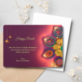 ディワリパープルゴールデンランプディヤスグリーティング シーズンカード