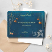 ディワリパープルゴールデンランプディヤスグリーティング シーズンカード