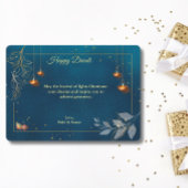 ディワリパープルゴールデンランプディヤスグリーティング シーズンカード