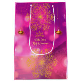 ディワリパープル金ゴールドマンダラランプ ミディアムペーパーバッグ (裏面)