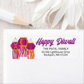 ディワリピンクパープルランタン差出人住所 ラベル (インサイチュ)