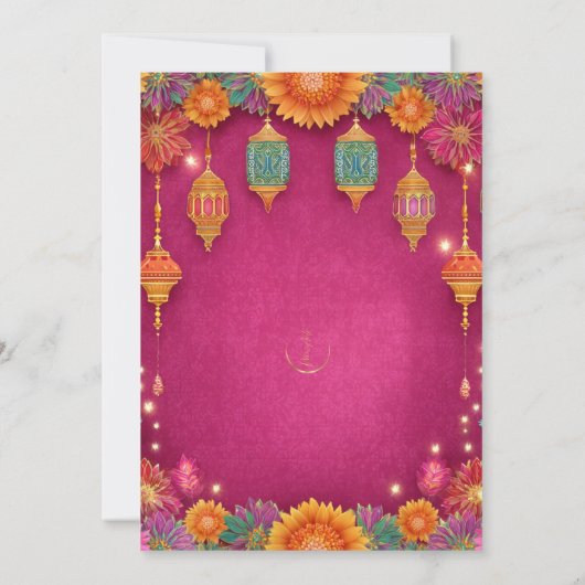 ディワリピンクフェスティバルフラワーランプ点灯挨拶 招待状 (裏面)