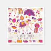 ディワリフェスティバルオブライツナプキン スタンダードカクテルナプキン (正面)