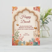 ディワリベージュフローラアーチランプディヤスグリーティング 招待状 (スタンド正面)