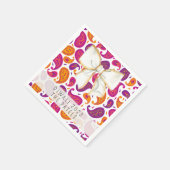 ディワリペイズリーホワイトボウナプキン スタンダードカクテルナプキン (角)