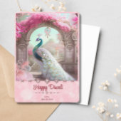 ディワリホワイトピーコックピンクフローラグリーティング シーズンカード