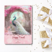 ディワリホワイトピーコックピンクフローラグリーティング シーズンカード