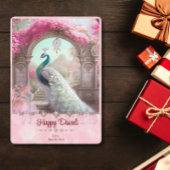 ディワリホワイトピーコックピンクフローラグリーティング シーズンカード