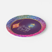 ディワリボリウッドランタンがキラキラと輝パーソナライズされたく ペーパープレート (アングル)