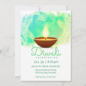 ディワリモダンディヤグリーンウォーター色 招待状 (正面)