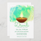 ディワリモダンディヤグリーンウォーター色 招待状 (正面/裏面)