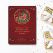 ディワリレッド金ゴールドカラフル孔雀 シーズンカード